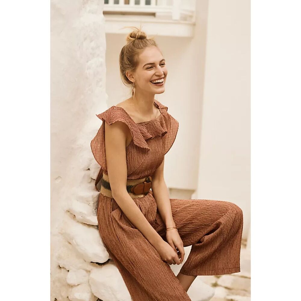 Anthropologie Eva Franco Terracotta Jumpsuit Size XS